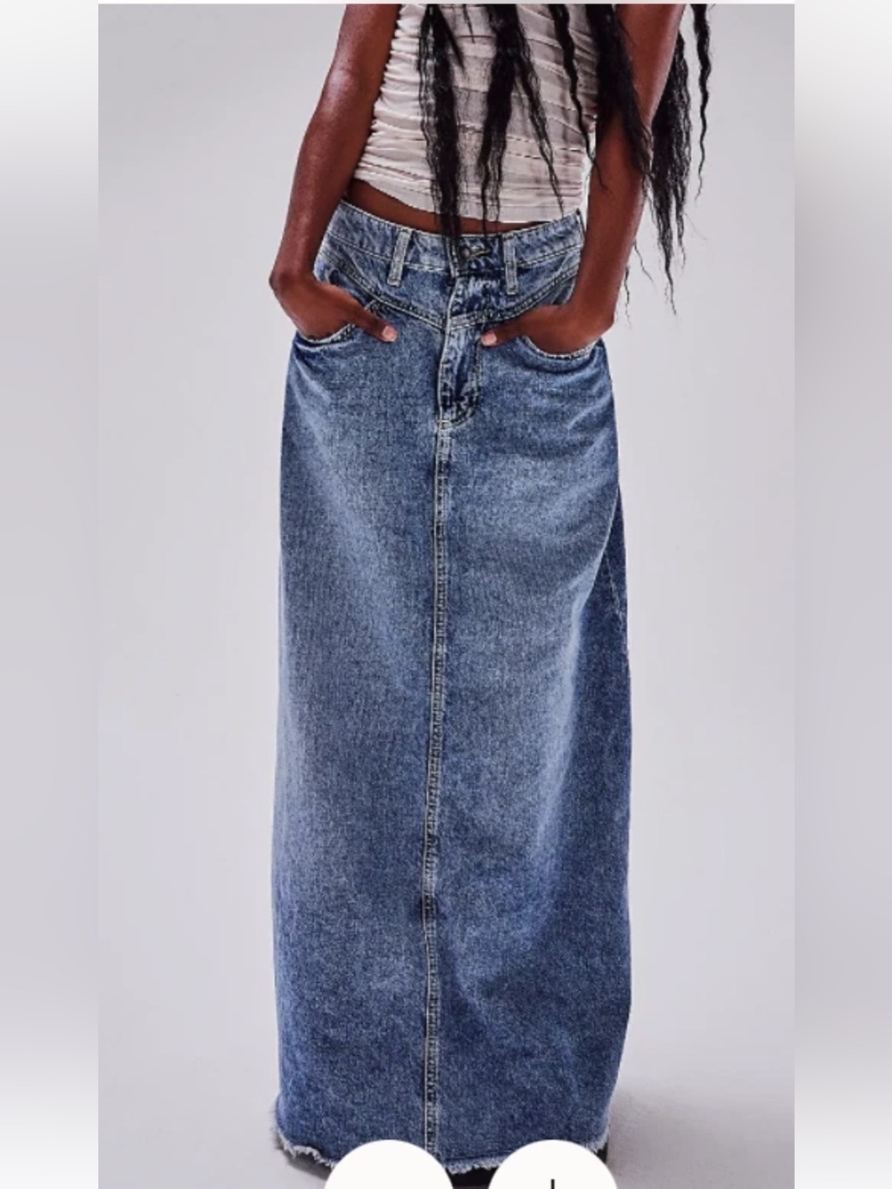 We The Free ( Free people)High-Waist Long Denim Skirt in Blue size 6